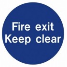 Fire Exit Keep Clear Sign (200mm x 200mm)